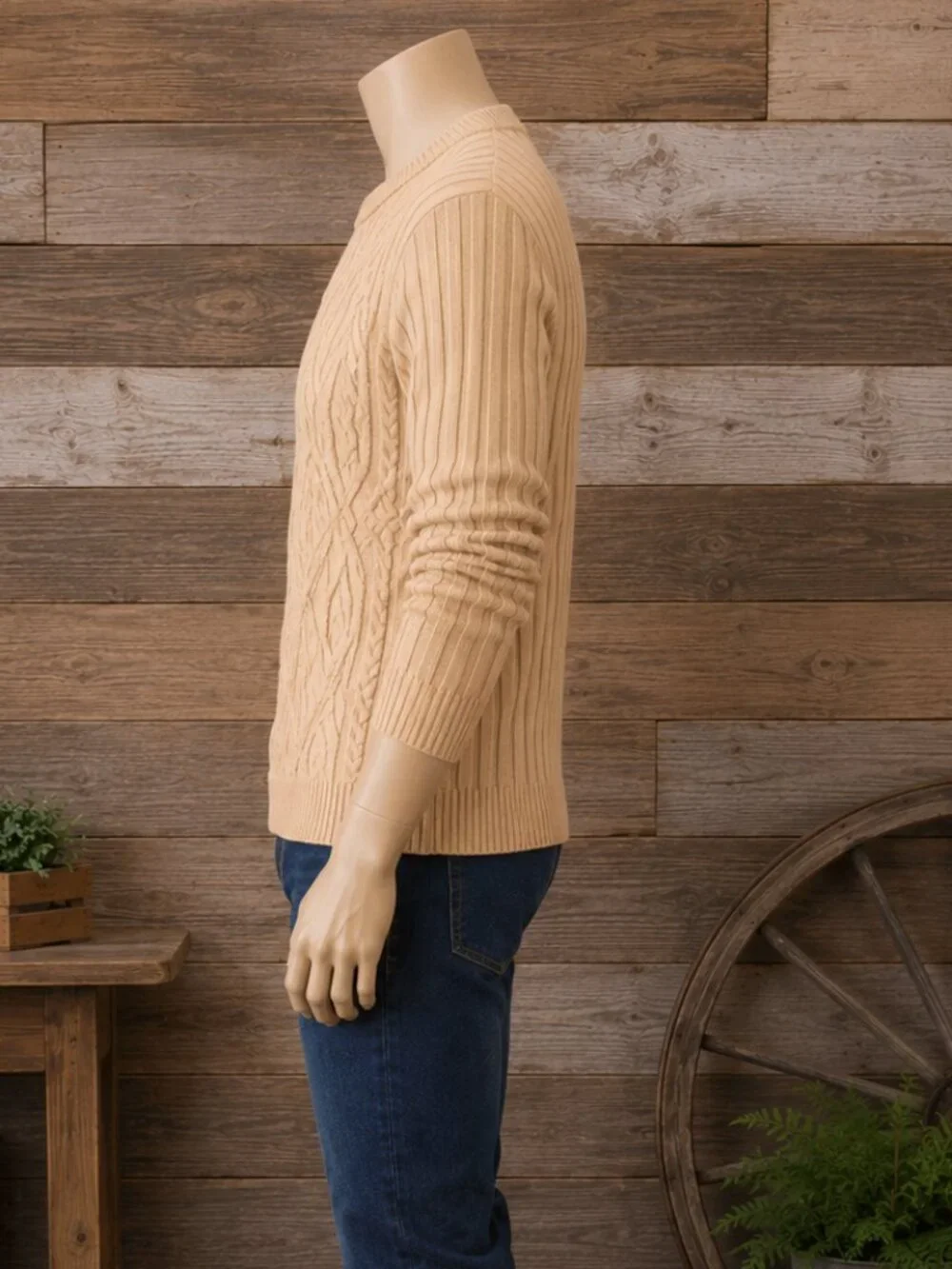NWT Club Room Men's Cable Knit Crewneck Sweater Size L